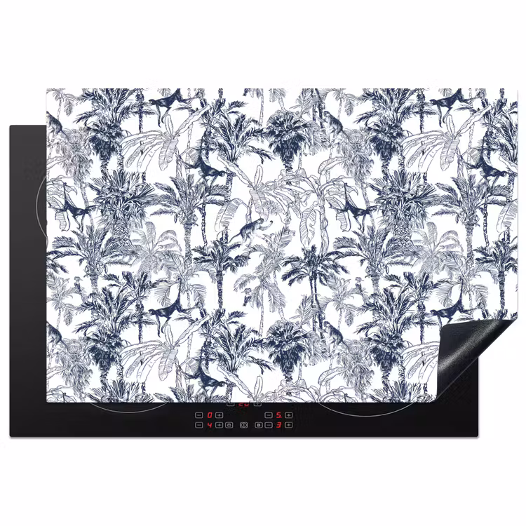 Aap - Jungle - Blauw Inductie beschermer vinyl 3mm klein 276 -3d