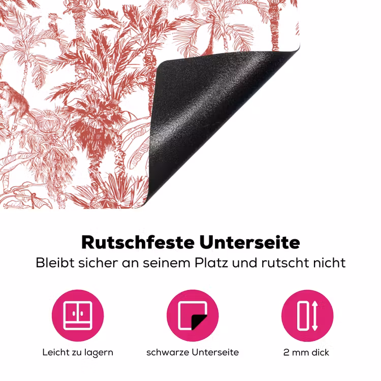 Aap - Oerwoud - Rood Inductie beschermer vinyl 3mm klein 276 -zzzzzzz-lf-onderkant
