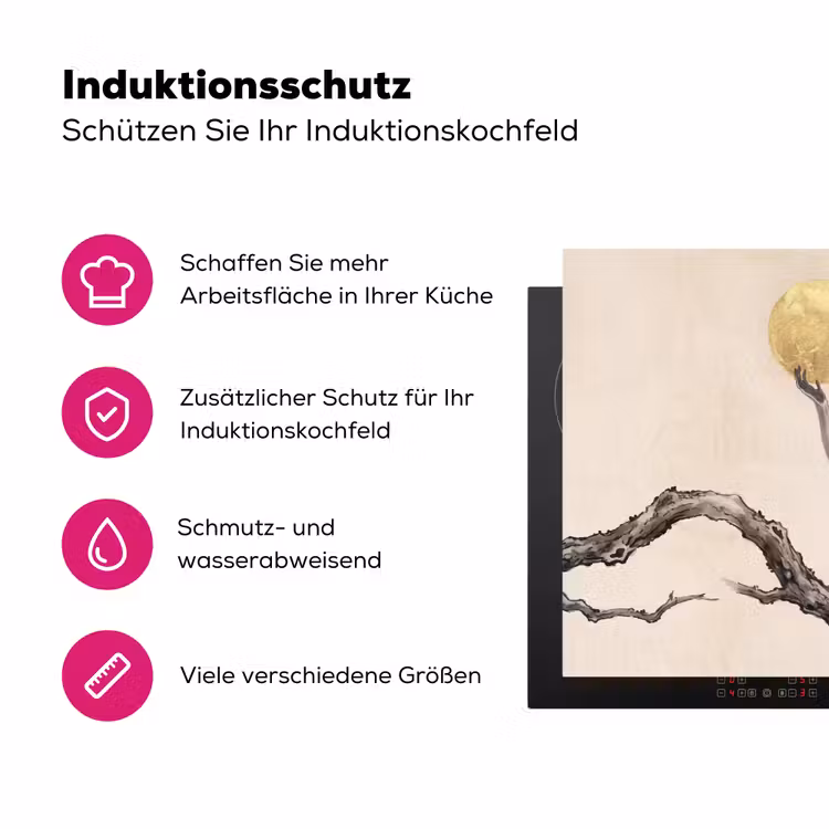 Aap - Maan - Goud Inductie beschermer vinyl 3mm klein -zzzzzzz-lf-ups