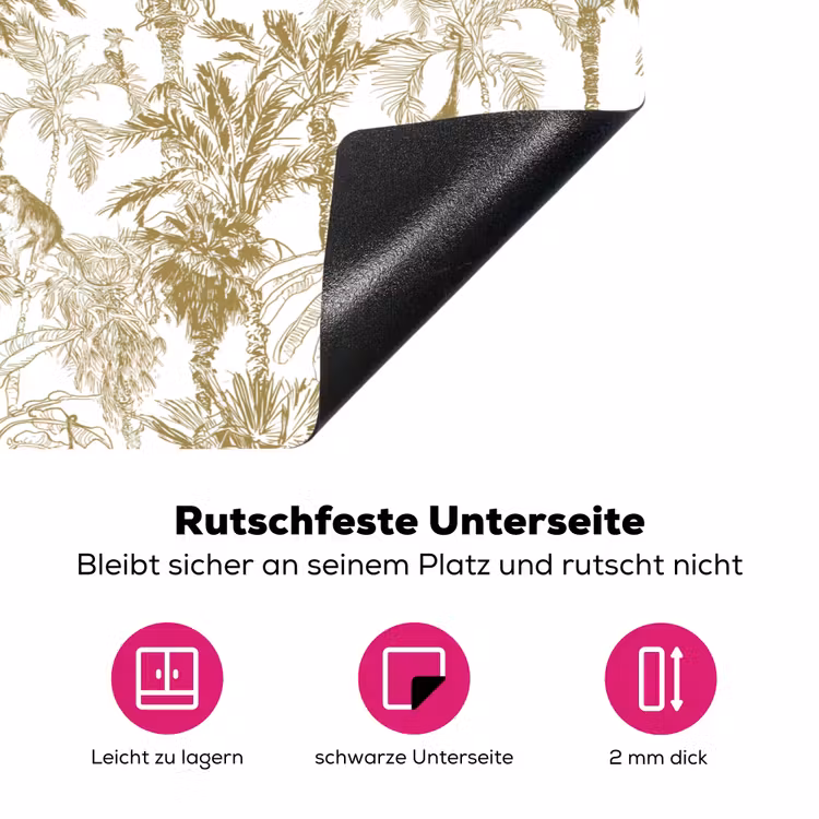 Apen - Jungle - Abstract - Beige Inductie beschermer vinyl 3mm klein 276 -zzzzzzz-lf-onderkant