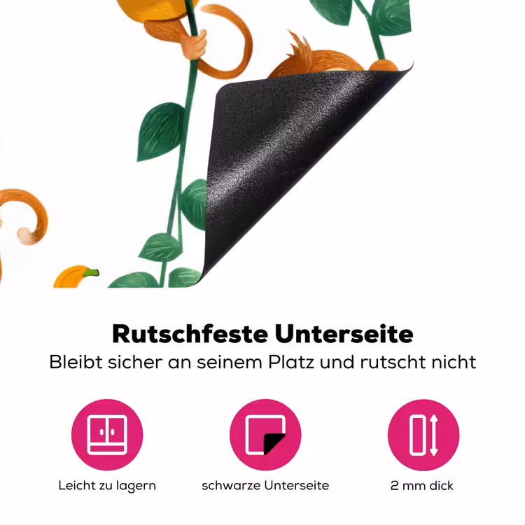 Apen - Lianen - Kleurrijk Inductie beschermer vinyl 3mm klein 276 -zzzzzzz-lf-onderkant