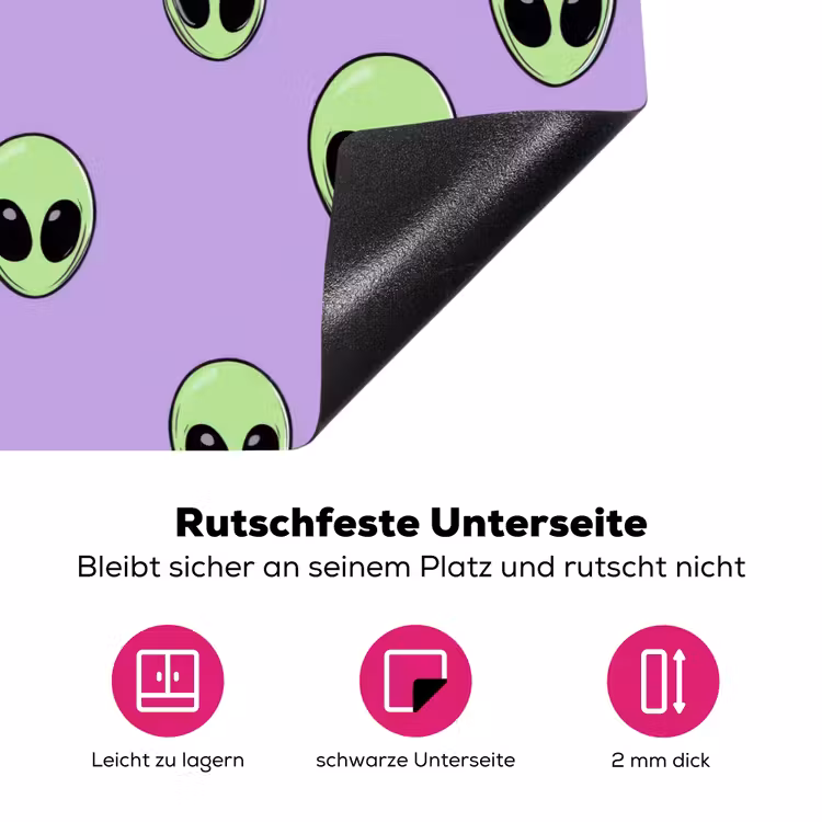 Alien - Retro - Lila Inductie beschermer vinyl 3mm klein 276 -zzzzzzz-lf-onderkant