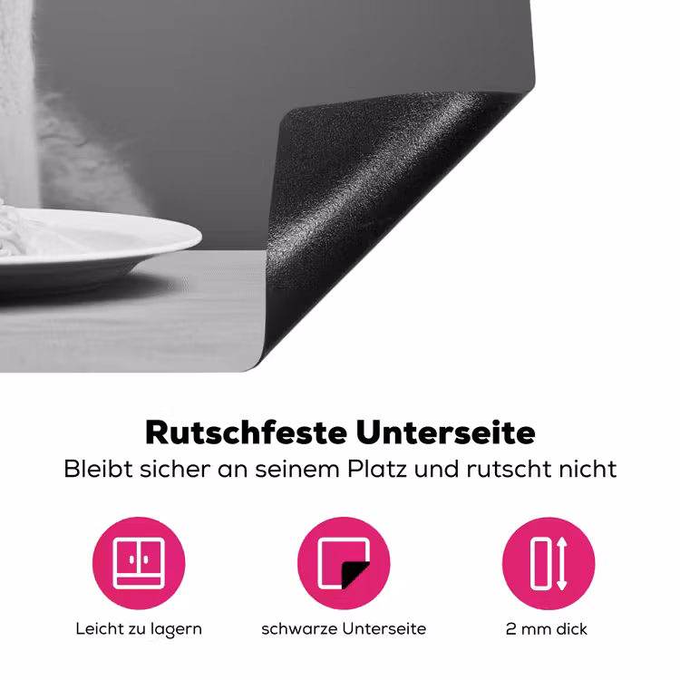 Alpaca - Pasta - Zwart - Wit - Grappig - Dieren Inductie beschermer vinyl 3mm klein -zzzzzzz-lf-onderkant