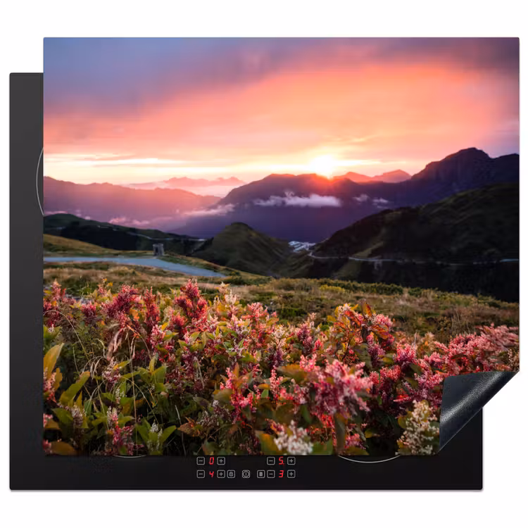 Alpengloed en Wilde Bloemen Inductie beschermer vinyl 3mm middel -3d