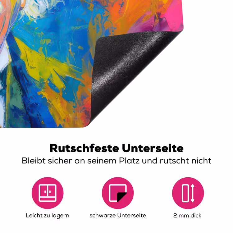 Oude man - Expressief - Kleurrijk Inductie beschermer vinyl 3mm klein -zzzzzzz-lf-onderkant