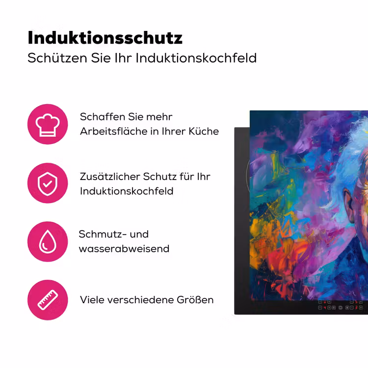 Oude man - Expressief - Kleurrijk Inductie beschermer vinyl 3mm klein -zzzzzzz-lf-ups