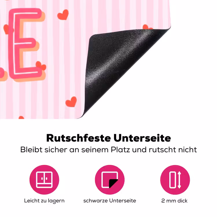 Amore vita sole - Roze - Hartjes Inductie beschermer vinyl 3mm klein -zzzzzzz-lf-onderkant