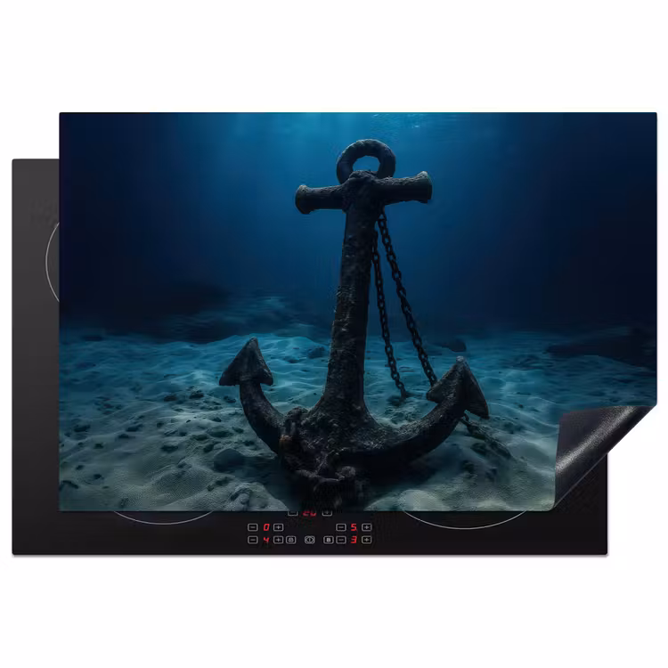 Anker - Ijzer - Zeebodem - Zand Inductie beschermer vinyl 3mm klein -3d