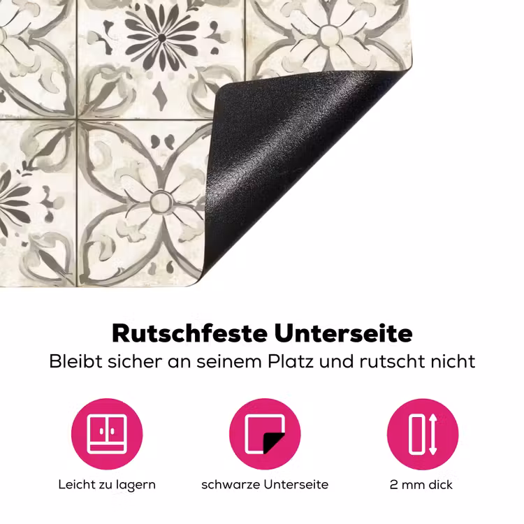 Antiek - Tegel - Beige Inductie beschermer vinyl 3mm klein 276 -zzzzzzz-lf-onderkant