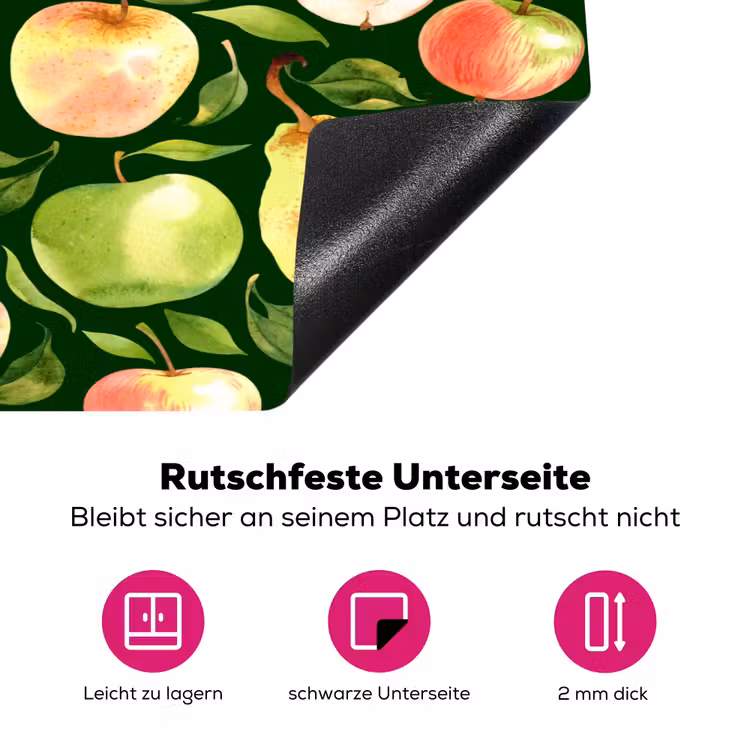 Appels - Peren - Fruit - Groen Inductie beschermer vinyl 3mm klein 276 -zzzzzzz-lf-onderkant