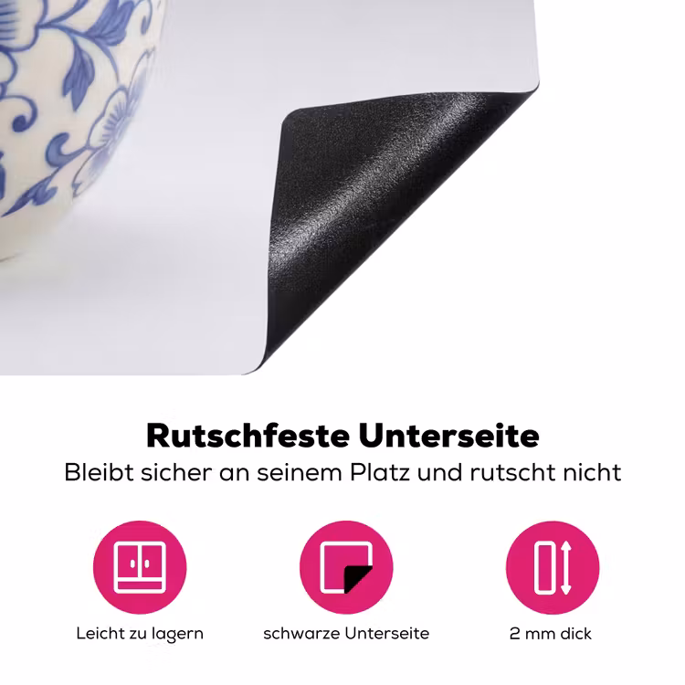 Appel - Blauw - Klassiek Inductie beschermer vinyl 3mm klein -zzzzzzz-lf-onderkant