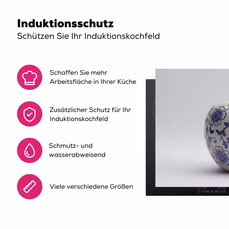 Appel - Blauw - Klassiek Inductie beschermer vinyl 3mm klein -zzzzzzz-lf-ups
