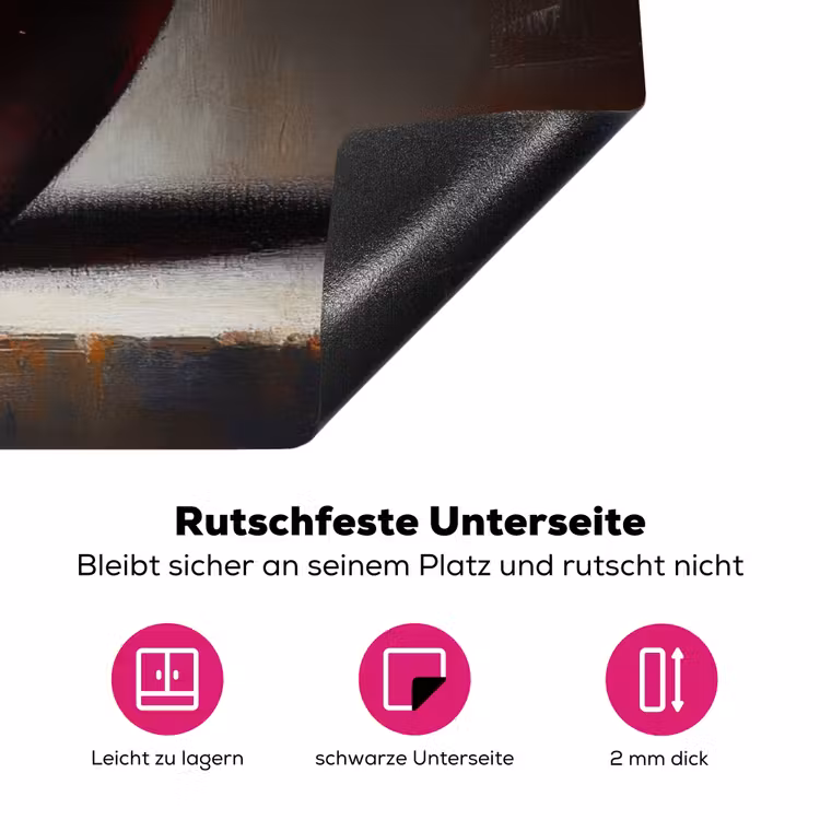 Apple - Hart - Rood Inductie beschermer vinyl 3mm klein -zzzzzzz-lf-onderkant