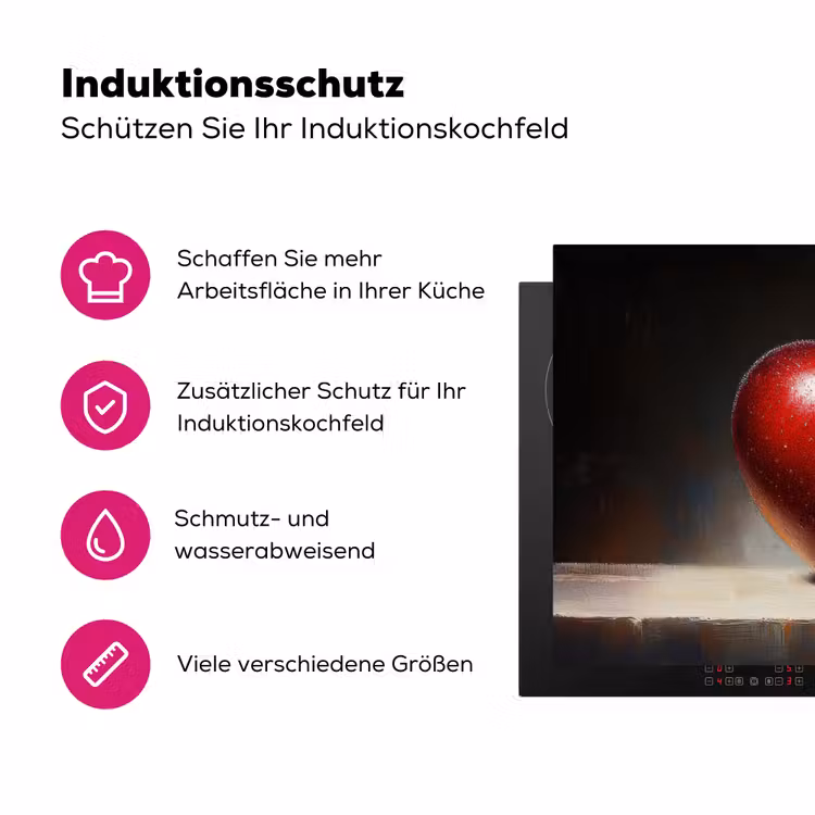 Apple - Hart - Rood Inductie beschermer vinyl 3mm klein -zzzzzzz-lf-ups