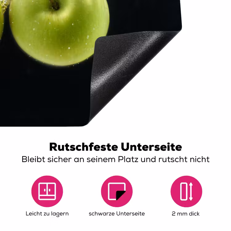 Appels in Aqua Inductie beschermer vinyl 3mm klein -zzzzzzz-lf-onderkant