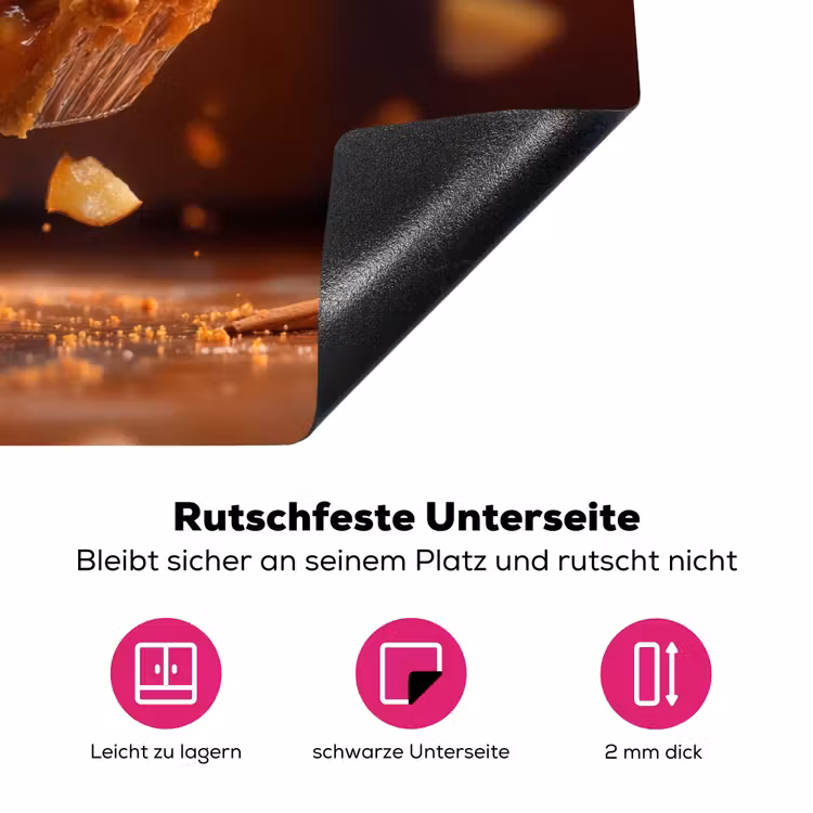 Appel - Taart - Warm - Eten Inductie beschermer vinyl 3mm klein -zzzzzzz-lf-onderkant