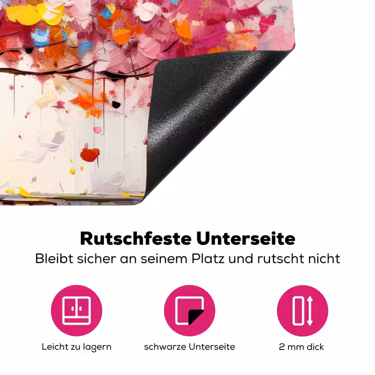 Aquarel - Boom - Kunst - Abstract Inductie beschermer vinyl 3mm klein -zzzzzzz-lf-onderkant