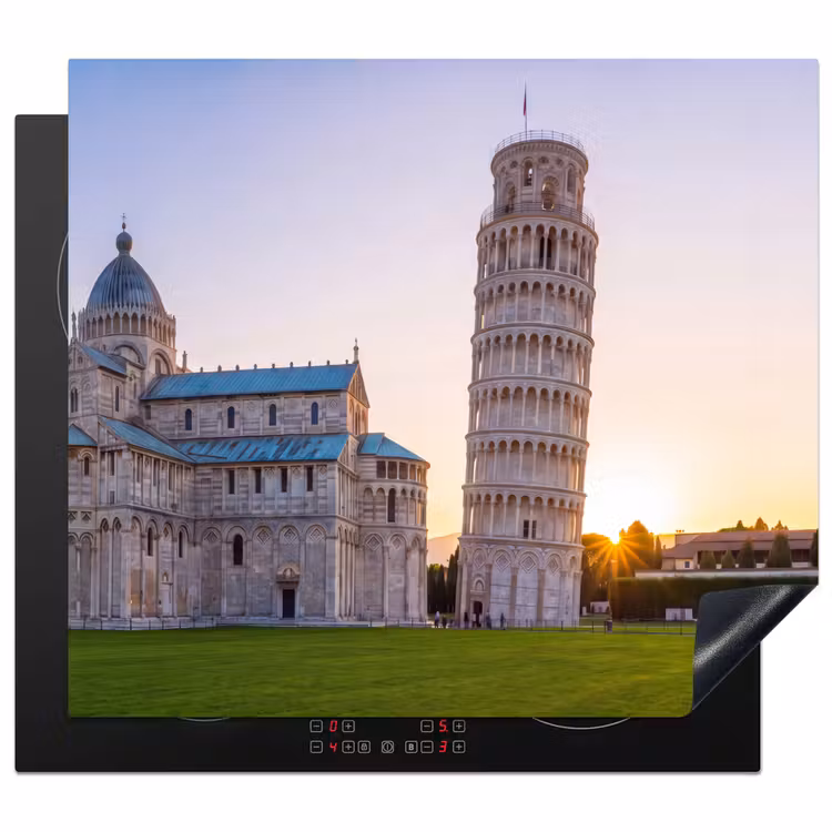 Architectuur - Toren - Pisa - Italië - Zonsondergang Inductie beschermer vinyl 3mm middel -3d