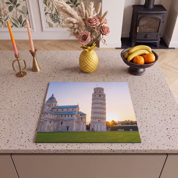 Architectuur - Toren - Pisa - Italië - Zonsondergang Inductie beschermer vinyl 3mm middel -sfeer3