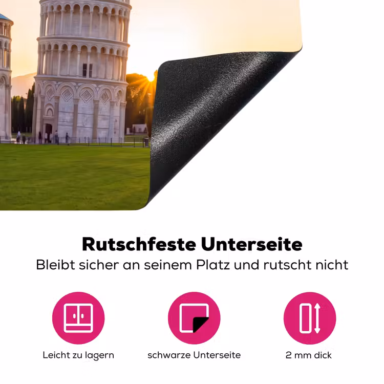 Architectuur - Toren - Pisa - Italië - Zonsondergang Inductie beschermer vinyl 3mm middel -zzzzzzz-lf-onderkant