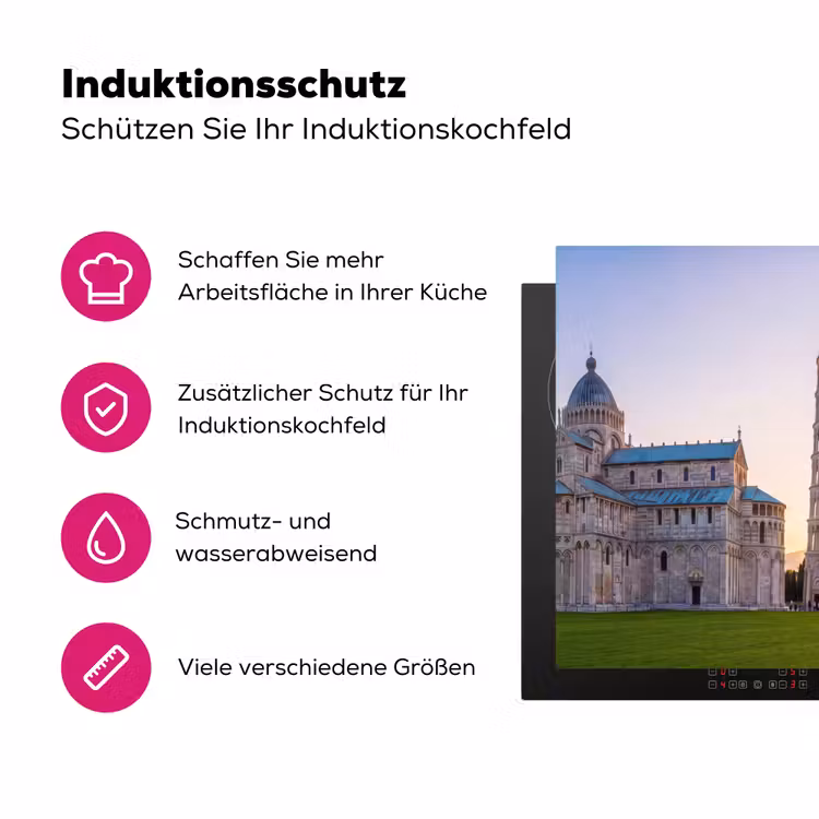 Architectuur - Toren - Pisa - Italië - Zonsondergang Inductie beschermer vinyl 3mm middel -zzzzzzz-lf-ups