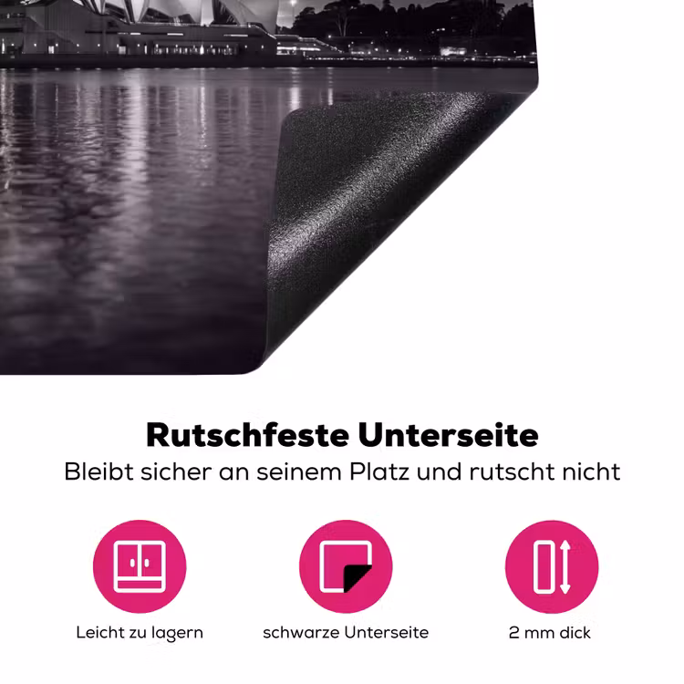 Architectuur - Water - Stad - Modern - Zwart-wit Inductie beschermer vinyl 3mm middel -zzzzzzz-lf-onderkant