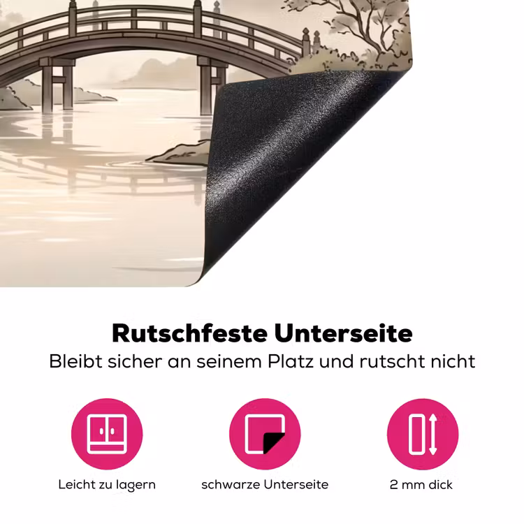 Azië - Landschap - Kleurrijk Inductie beschermer vinyl 3mm klein -zzzzzzz-lf-onderkant