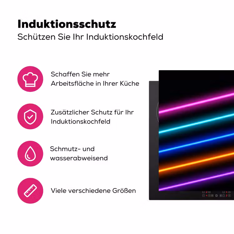 Esthetiek - Retro - Neon Inductie beschermer vinyl 3mm klein -zzzzzzz-lf-ups