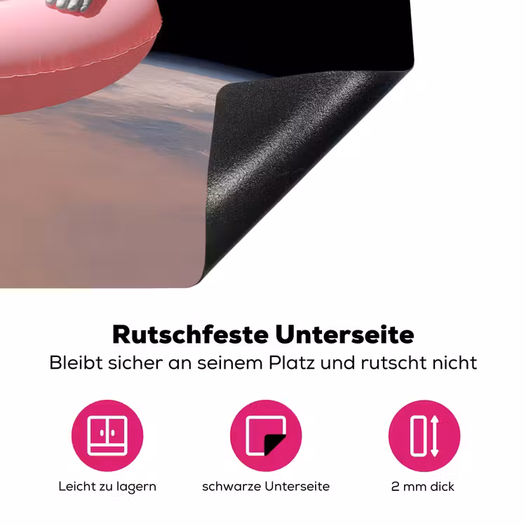 Astronaut - Flamingo - Zwemband - Roze Inductie beschermer vinyl 3mm klein -zzzzzzz-lf-onderkant