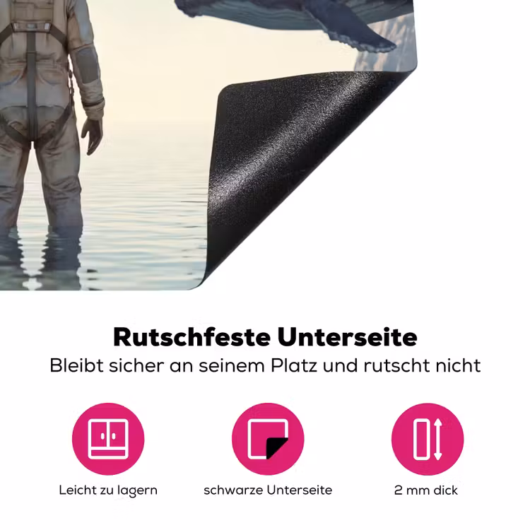 Herdabdeckplatte - Astronaut – Wal – Fantasie - Ruimtevaarder - Walvis - Fantasie Inductie beschermer vinyl 3mm middel