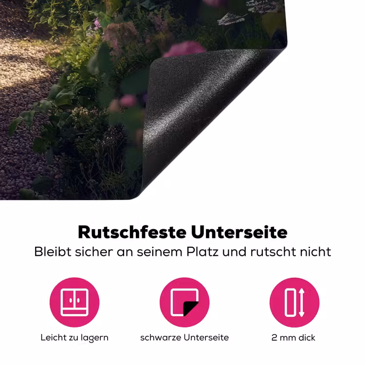 Doorkijk - Landschap - Bloemen - Rozenboog - Natuur Inductie beschermer vinyl 3mm middel -zzzzzzz-lf-onderkant
