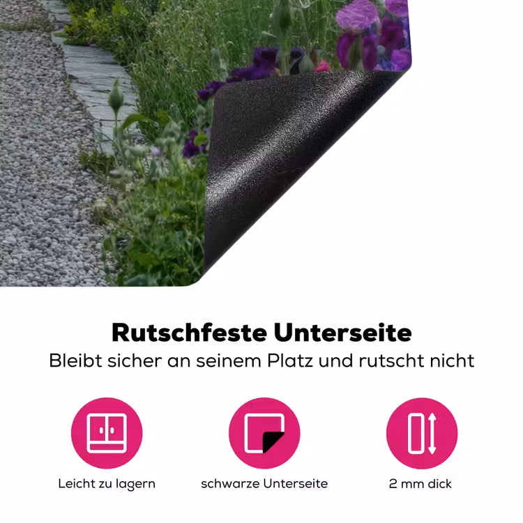 Doorkijk - Landschap - Natuur - Tuinboog - Bloemen Inductie beschermer vinyl 3mm middel -zzzzzzz-lf-onderkant