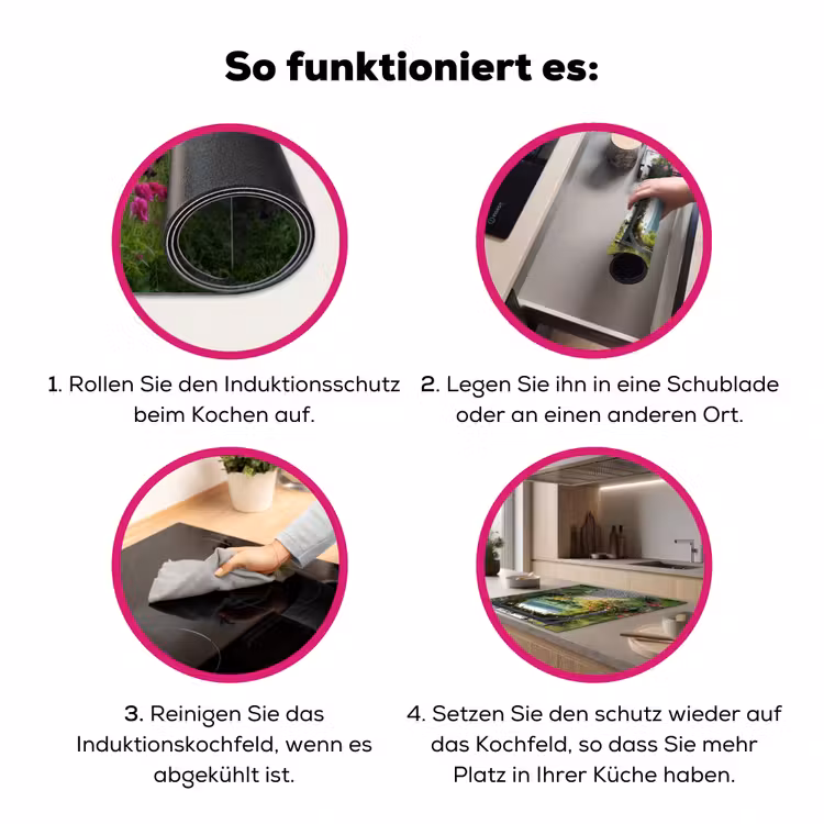 Doorkijk - Landschap - Natuur - Tuinboog - Bloemen Inductie beschermer vinyl 3mm middel -zzzzzzz-lf-werking