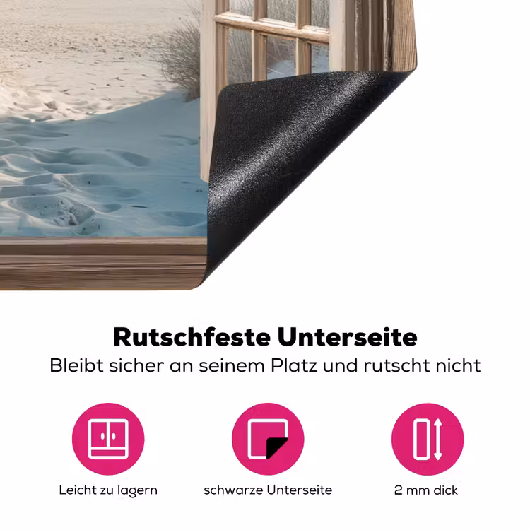Doorkijk - Helmgras - Duinen - Zee - Landschap Inductie beschermer vinyl 3mm klein -zzzzzzz-lf-onderkant