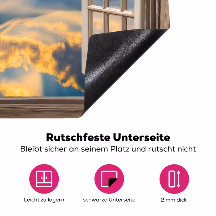 Doorkijk - Landschap - Bergen - Uitzicht - Raam Inductie beschermer vinyl 3mm klein -zzzzzzz-lf-onderkant