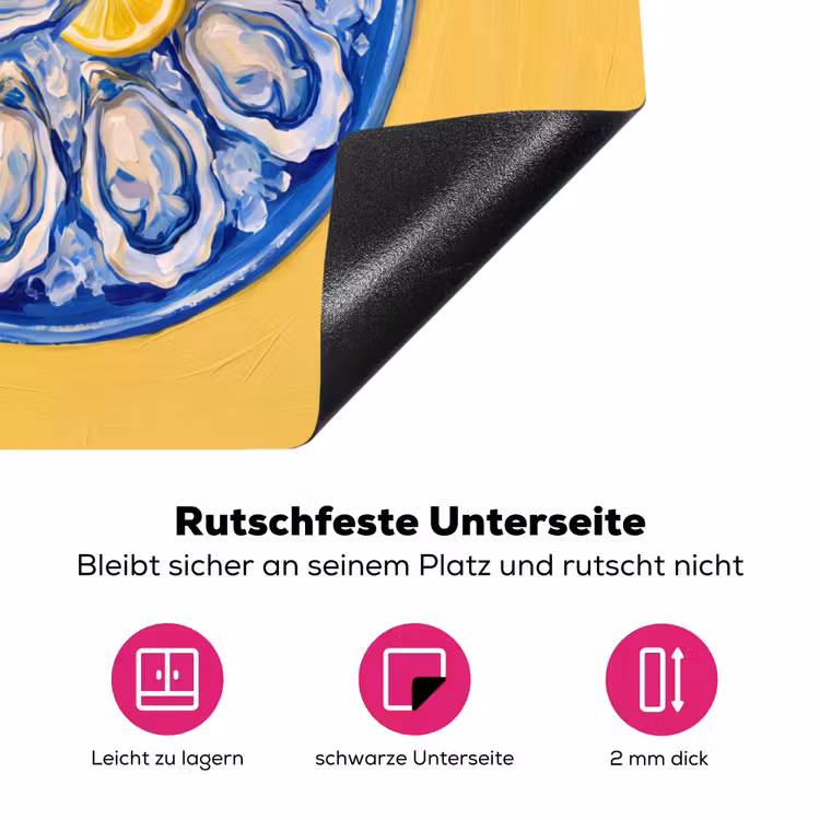 Oesters - Citroen - IJs - Modern - Geel Inductie beschermer vinyl 3mm middel -zzzzzzz-lf-onderkant