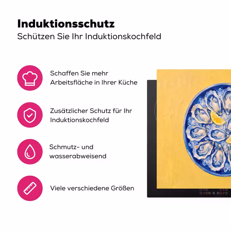 Oesters - Citroen - IJs - Modern - Geel Inductie beschermer vinyl 3mm middel -zzzzzzz-lf-ups