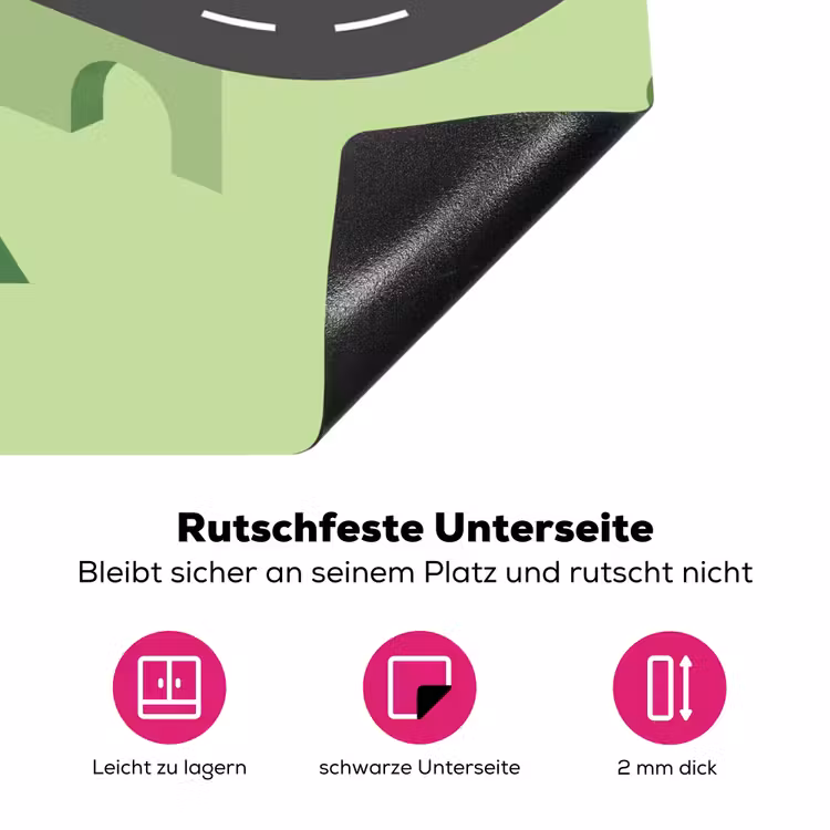 Auto - Bergweg - Natuur - Illustratie Inductie beschermer vinyl 3mm klein -zzzzzzz-lf-onderkant