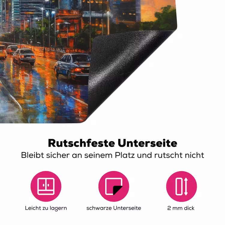 Auto - Skyline - Zon - Blauw Inductie beschermer vinyl 3mm klein -zzzzzzz-lf-onderkant