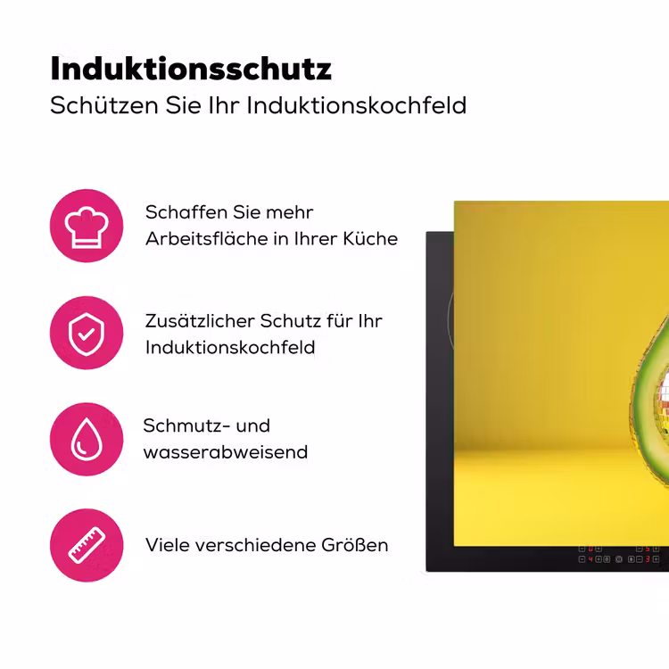 Avocado - Discobal - Geel - Glitter Inductie beschermer vinyl 3mm klein -zzzzzzz-lf-ups