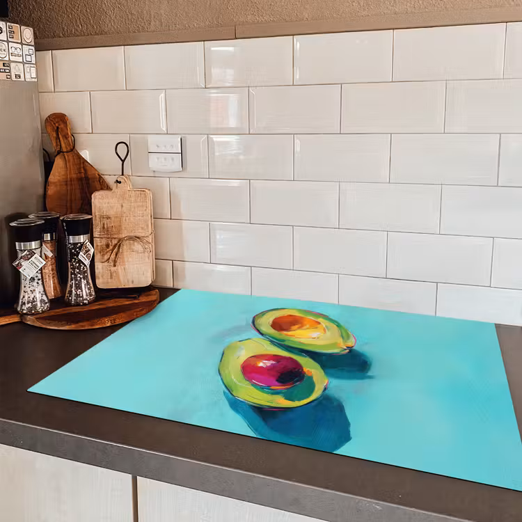 Avocado - Groen - Pit - Schaduw Inductie beschermer vinyl 3mm klein -sfeer3
