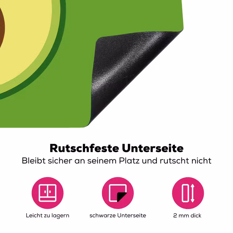 Avocado - Groen - Speels Inductie beschermer vinyl 3mm klein -zzzzzzz-lf-onderkant