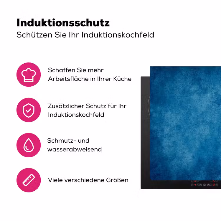 Blauwe Betonmystiek Inductie beschermer vinyl 3mm klein -zzzzzzz-lf-ups