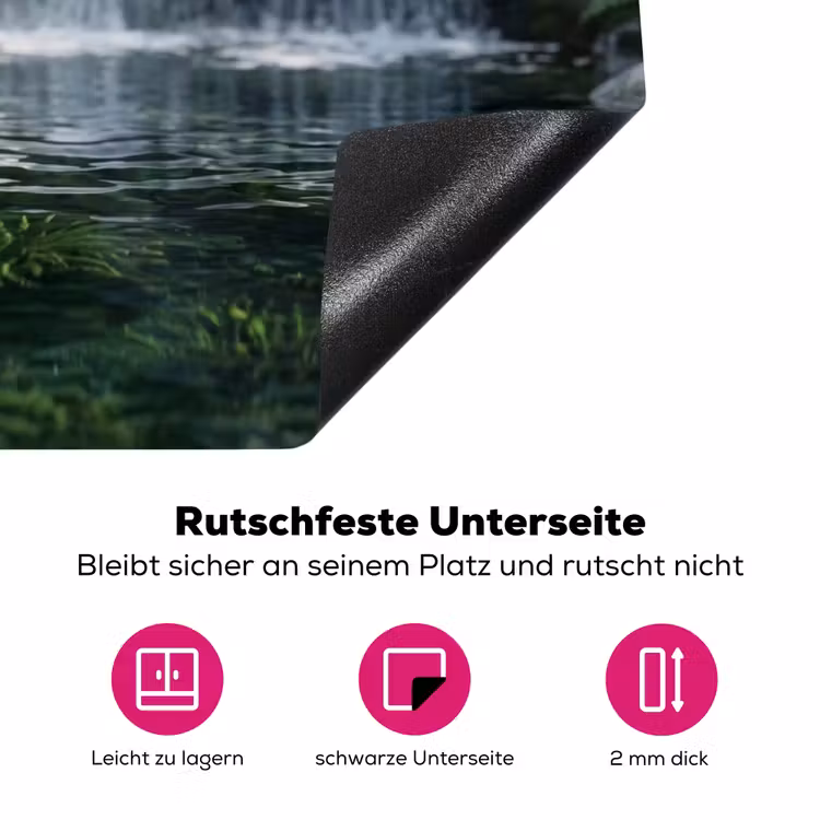 Beek - Waterval - Natuur - Groen Inductie beschermer vinyl 3mm klein -zzzzzzz-lf-onderkant