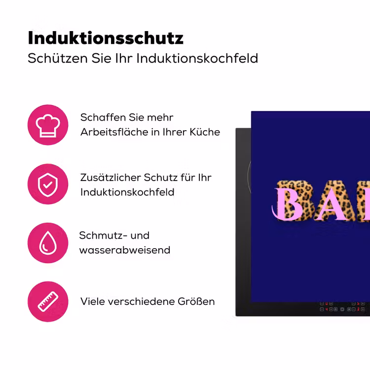 Badass - Panterpint - Schaduw - Roze Inductie beschermer vinyl 3mm klein -zzzzzzz-lf-ups