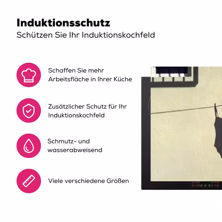 Badpak - Schaduw - Muur - Zomer - Minimalistisch Inductie beschermer vinyl 3mm middel -zzzzzzz-lf-ups