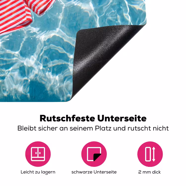 Zwemkleding - Gestreept - Water - Zomer - Rood-wit Inductie beschermer vinyl 3mm middel -zzzzzzz-lf-onderkant