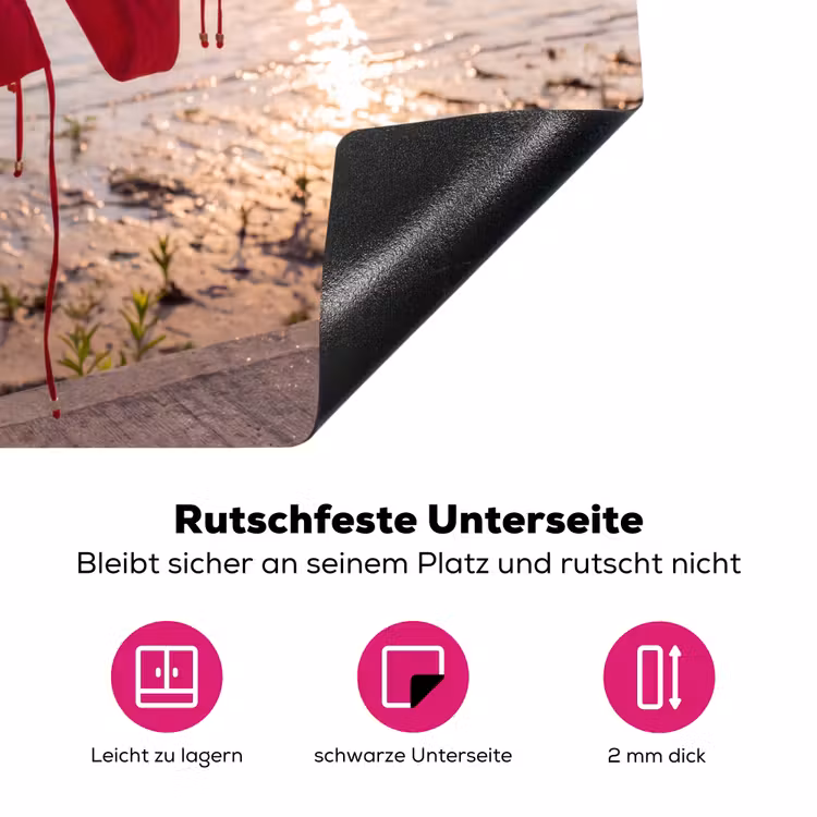 Badkleding - Rood - Zomer - Water - Zonsondergang Inductie beschermer vinyl 3mm middel -zzzzzzz-lf-onderkant