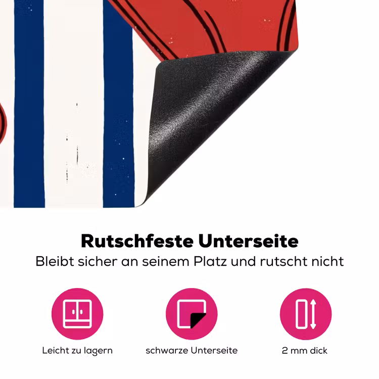 Badkleding - Waslijn - Zomer - Illustratie - Rood Inductie beschermer vinyl 3mm middel -zzzzzzz-lf-onderkant