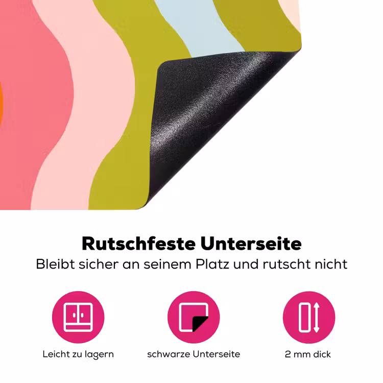 Banen - Golven - Kleurrijk - Verticaal Inductie beschermer vinyl 3mm klein -zzzzzzz-lf-onderkant